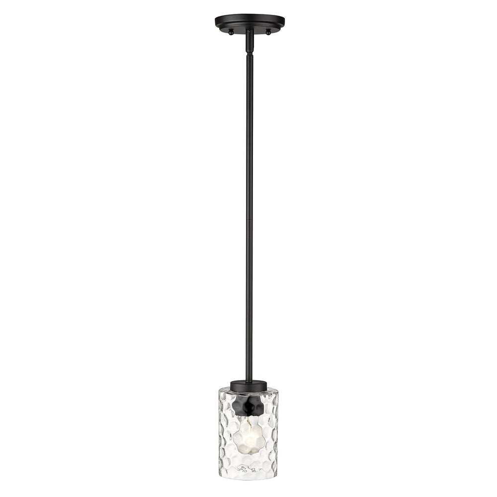 Black Metal and Glass Mini Pendant Hanging Light HomeRoots