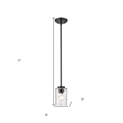 Black Metal and Glass Mini Pendant Hanging Light HomeRoots