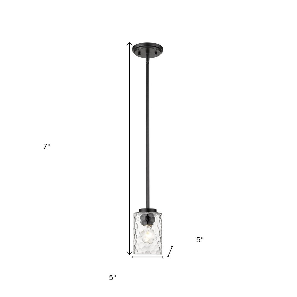 Black Metal and Glass Mini Pendant Hanging Light HomeRoots