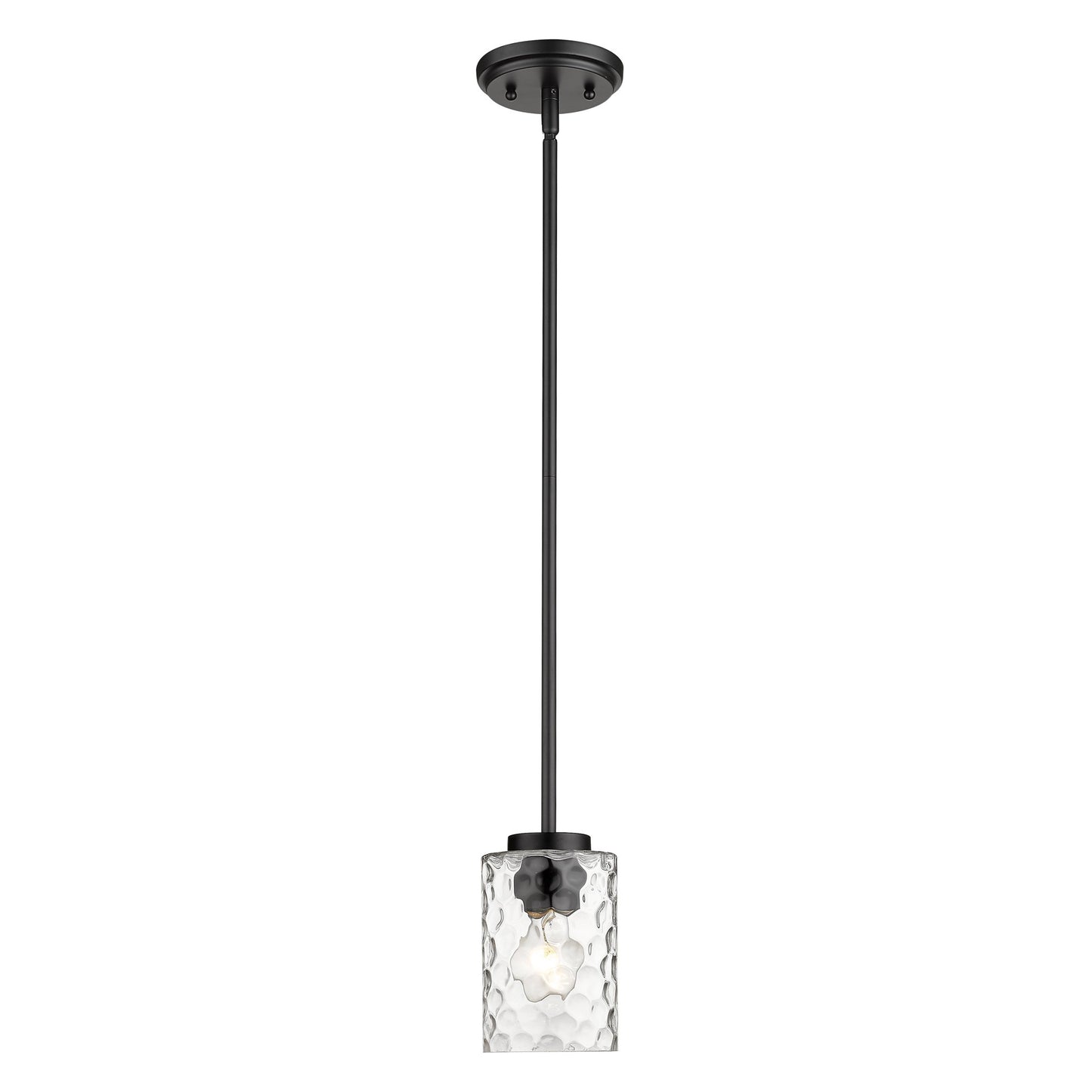 Black Metal and Glass Mini Pendant Hanging Light