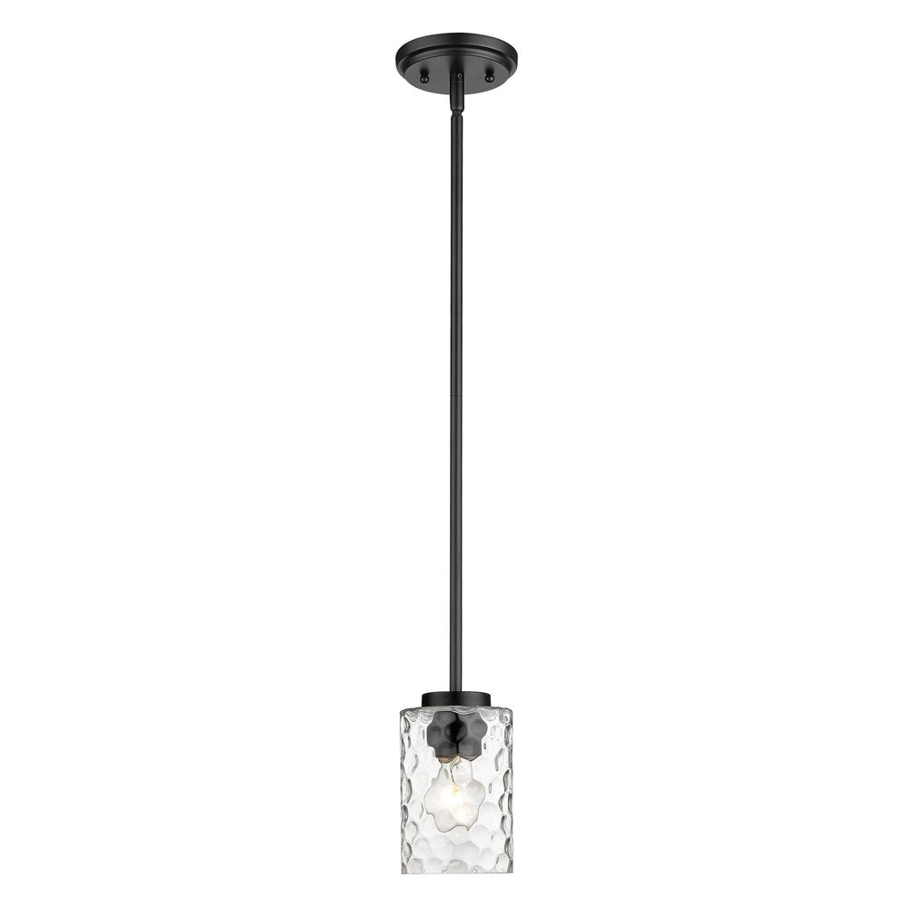 Black Metal and Glass Mini Pendant Hanging Light HomeRoots
