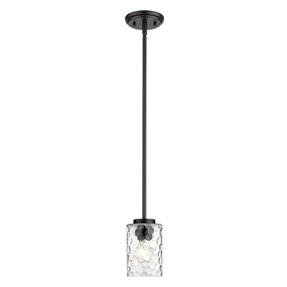 Black Metal and Glass Mini Pendant Hanging Light HomeRoots