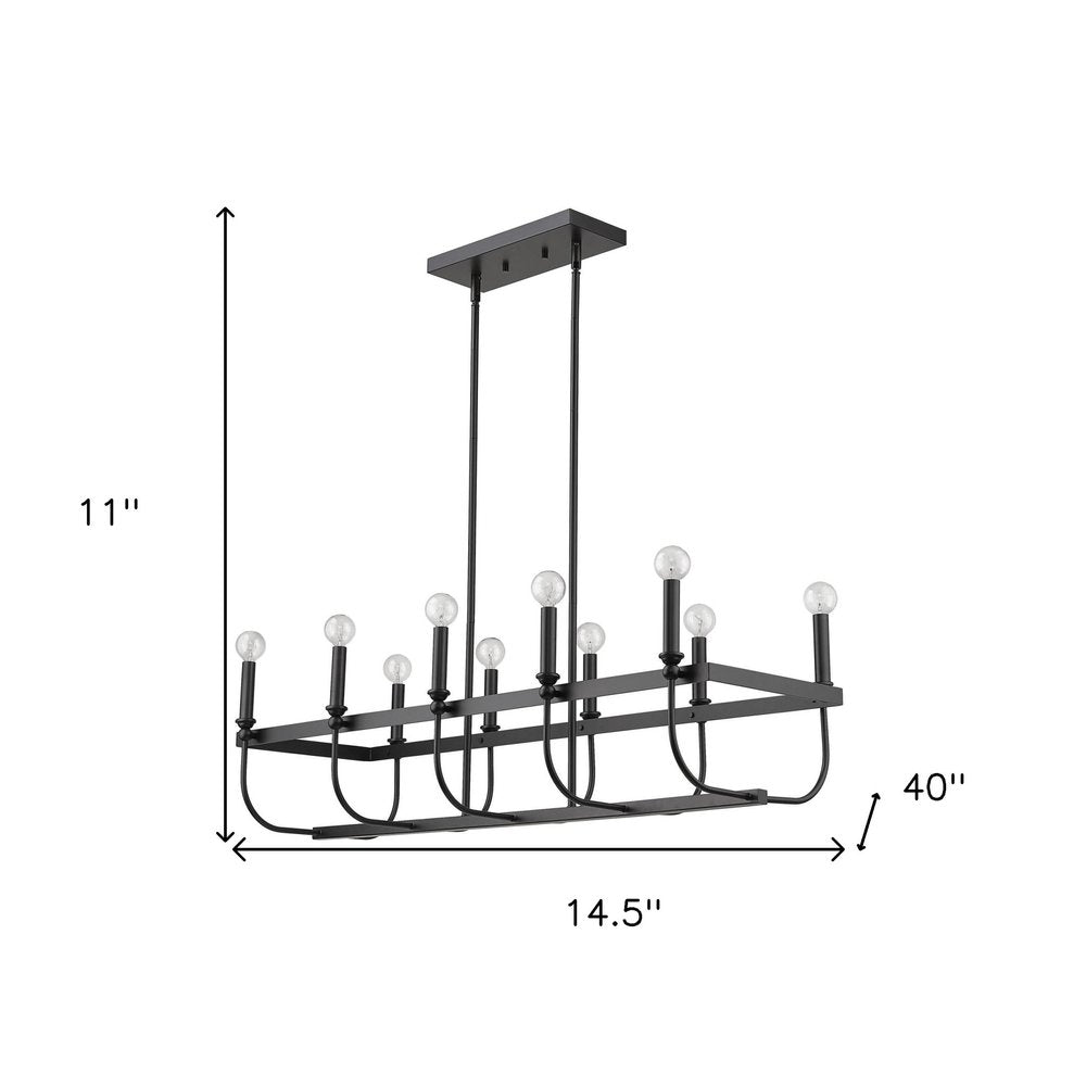 Beckett 10-Light Matte Black Island Pendant HomeRoots