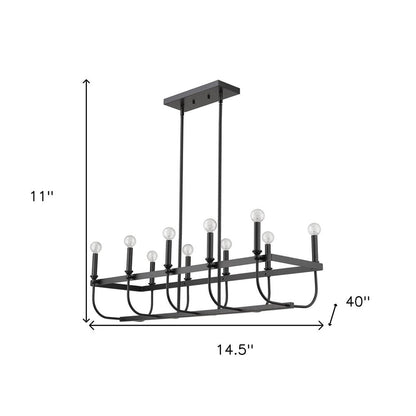 Beckett 10-Light Matte Black Island Pendant HomeRoots