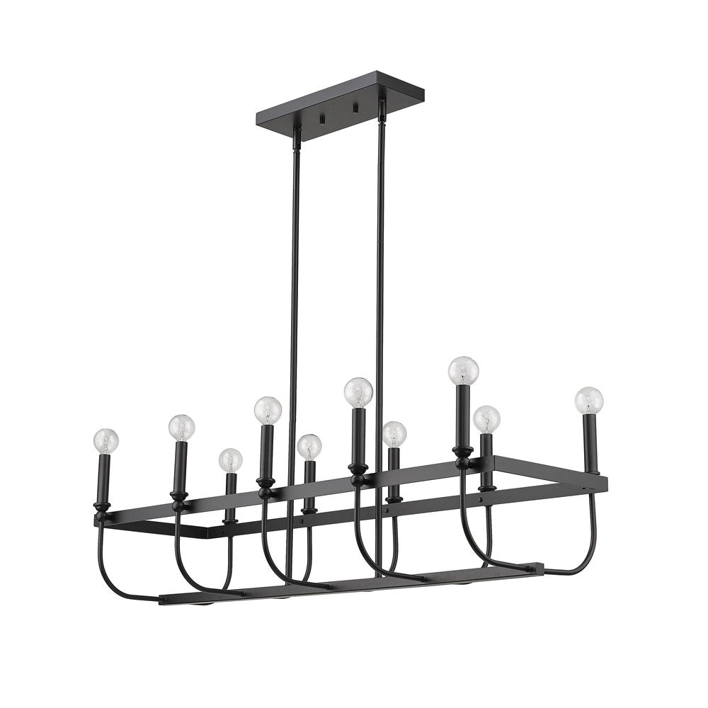 Beckett 10-Light Matte Black Island Pendant HomeRoots