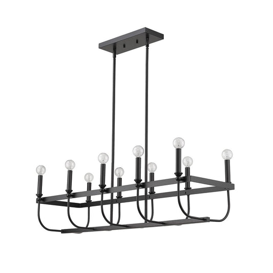 Beckett 10-Light Matte Black Island Pendant HomeRoots