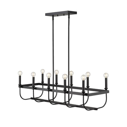 Beckett 10-Light Matte Black Island Pendant HomeRoots