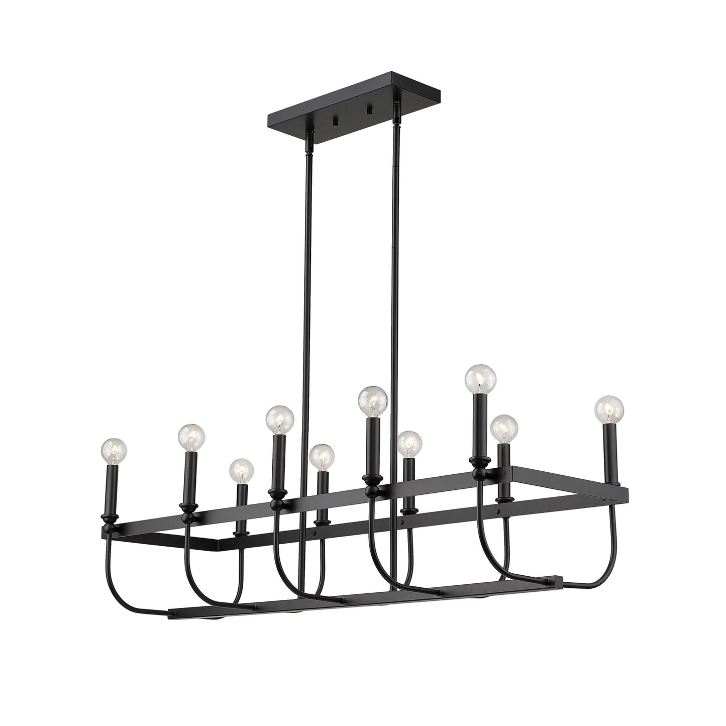 Beckett 10-Light Matte Black Island Pendant