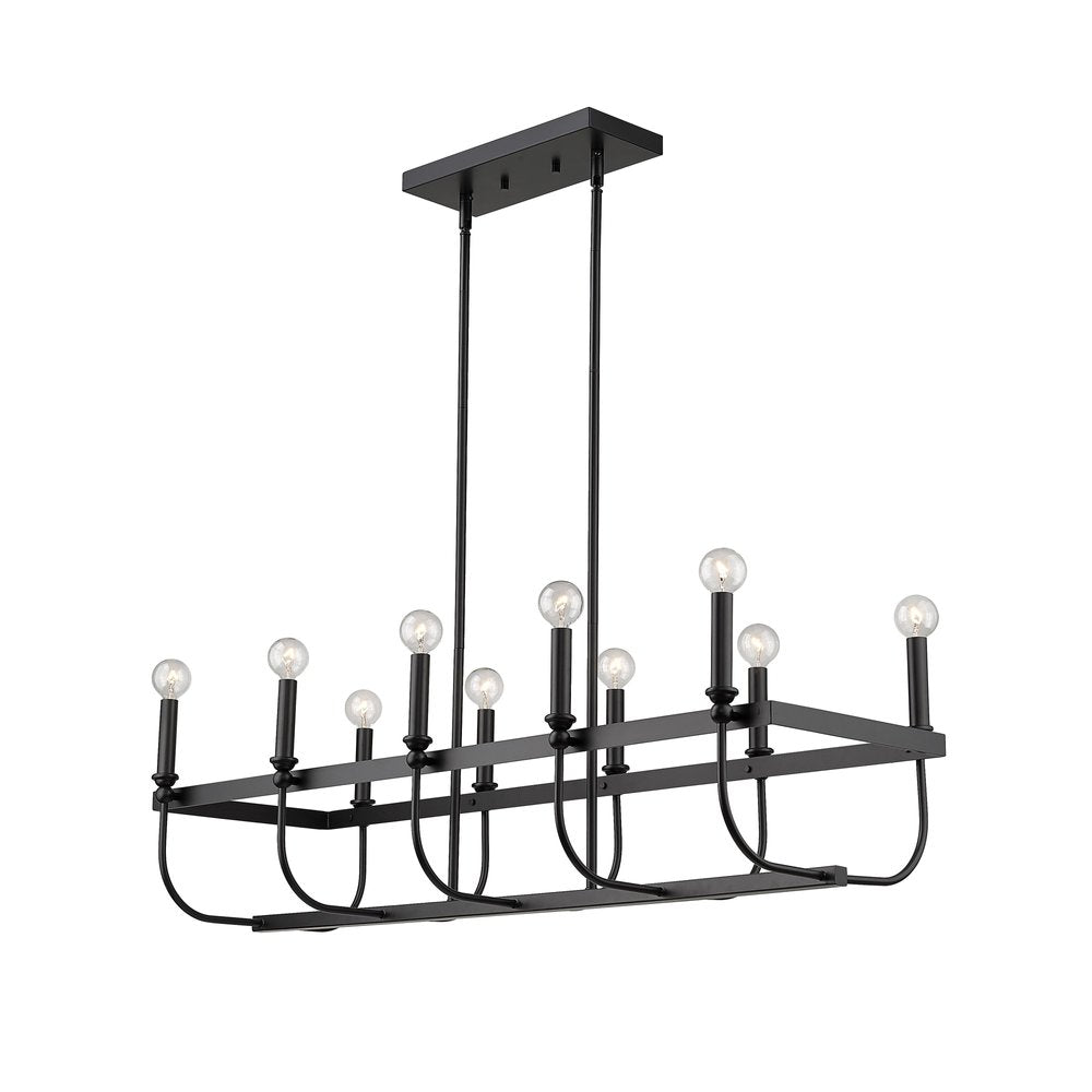Beckett 10-Light Matte Black Island Pendant HomeRoots
