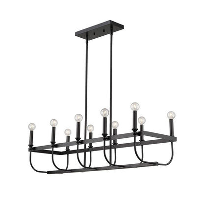Beckett 10-Light Matte Black Island Pendant HomeRoots