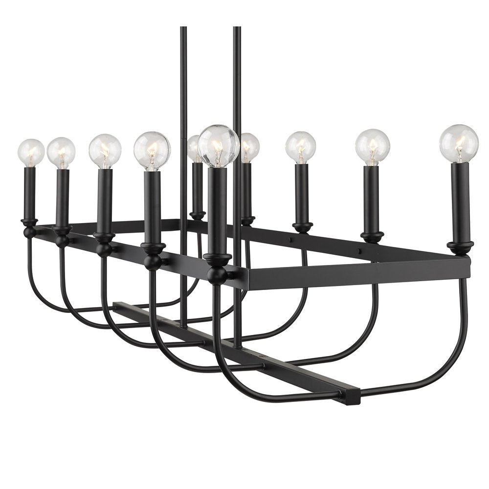 Beckett 10-Light Matte Black Island Pendant HomeRoots