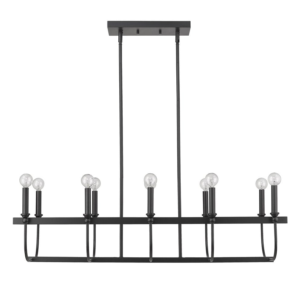 Beckett 10-Light Matte Black Island Pendant HomeRoots
