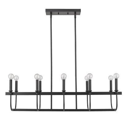 Beckett 10-Light Matte Black Island Pendant HomeRoots
