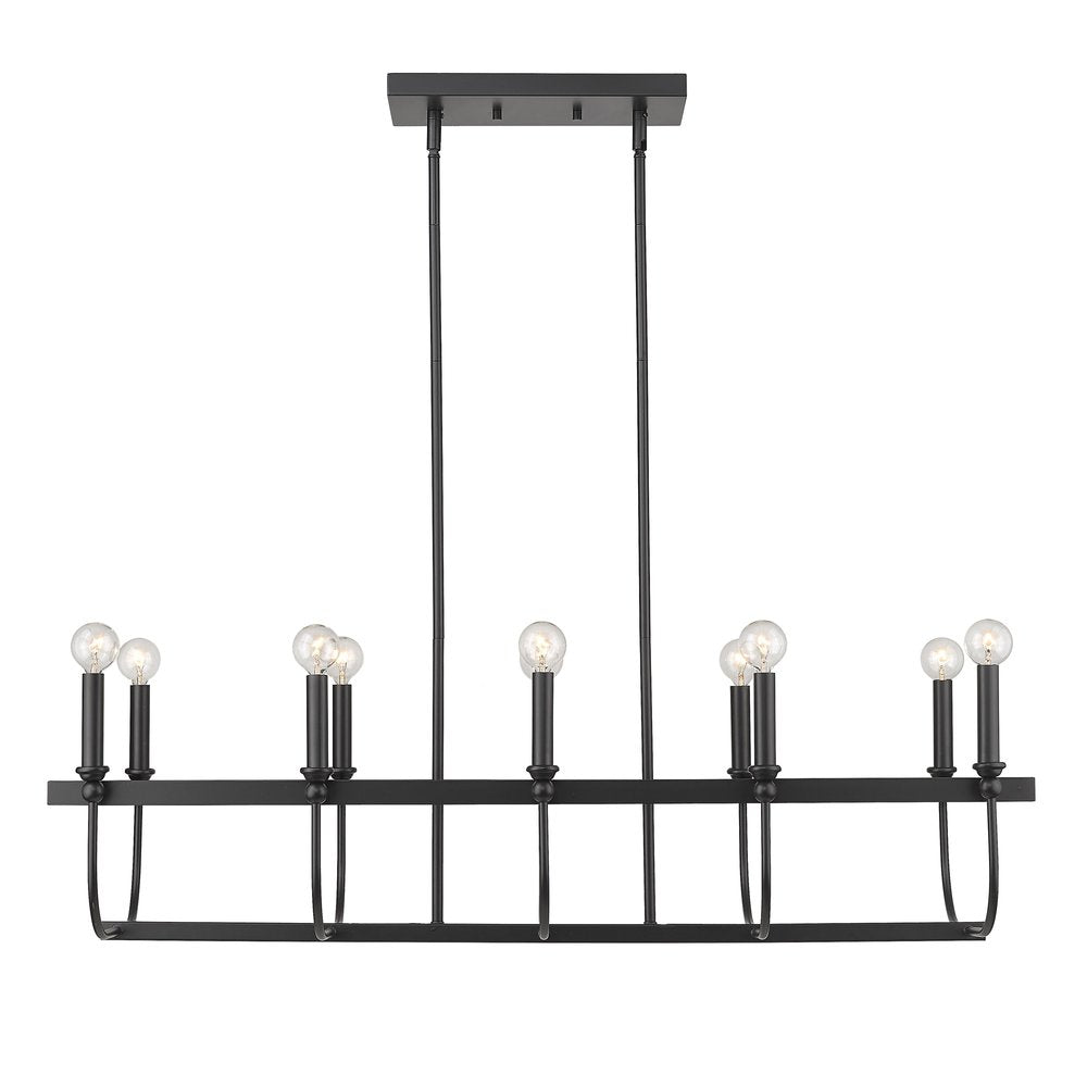 Beckett 10-Light Matte Black Island Pendant HomeRoots