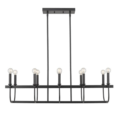 Beckett 10-Light Matte Black Island Pendant HomeRoots