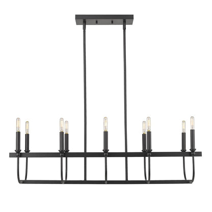 Beckett 10-Light Matte Black Island Pendant HomeRoots
