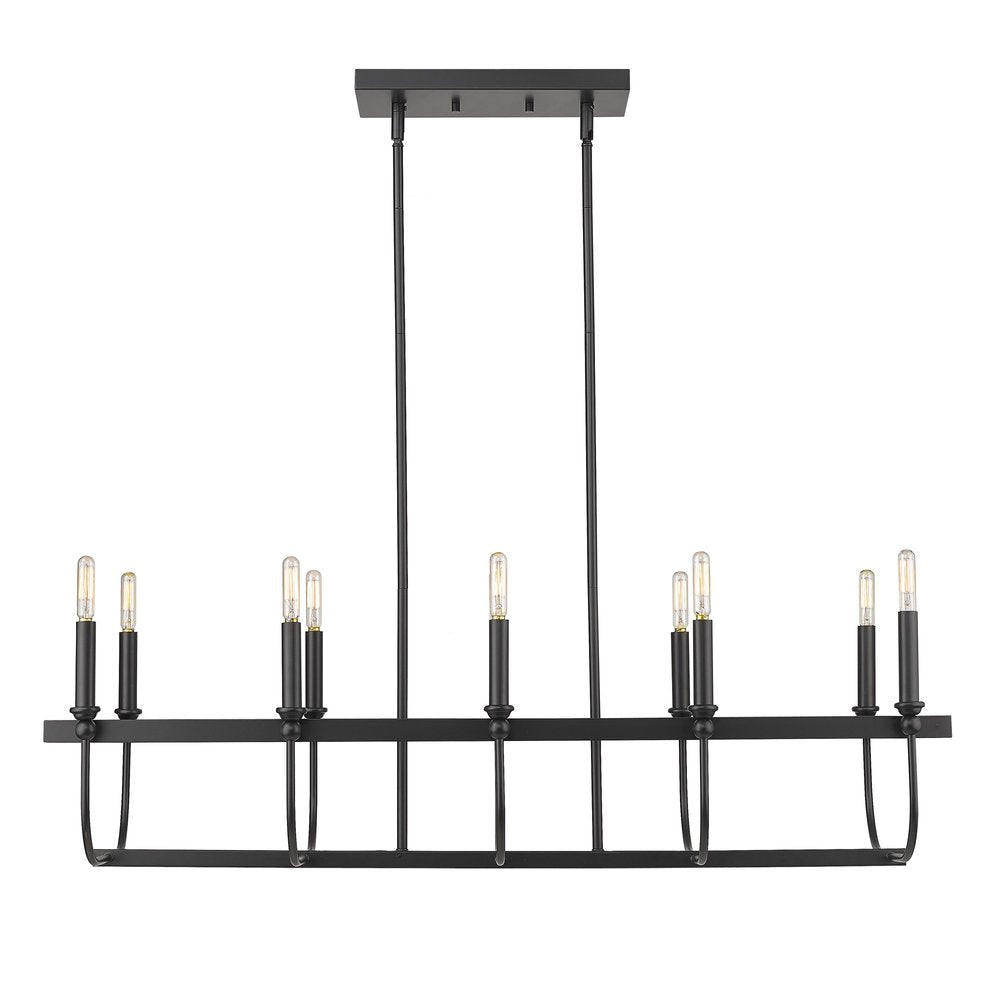Beckett 10-Light Matte Black Island Pendant HomeRoots