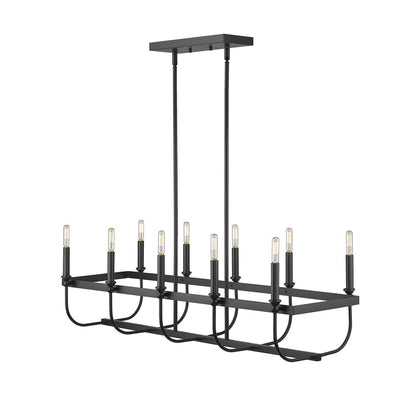 Beckett 10-Light Matte Black Island Pendant HomeRoots