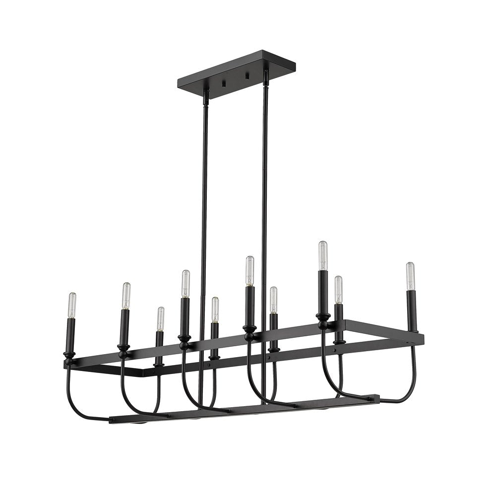 Beckett 10-Light Matte Black Island Pendant HomeRoots