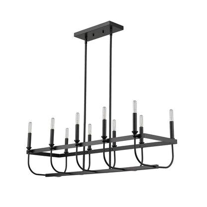 Beckett 10-Light Matte Black Island Pendant HomeRoots