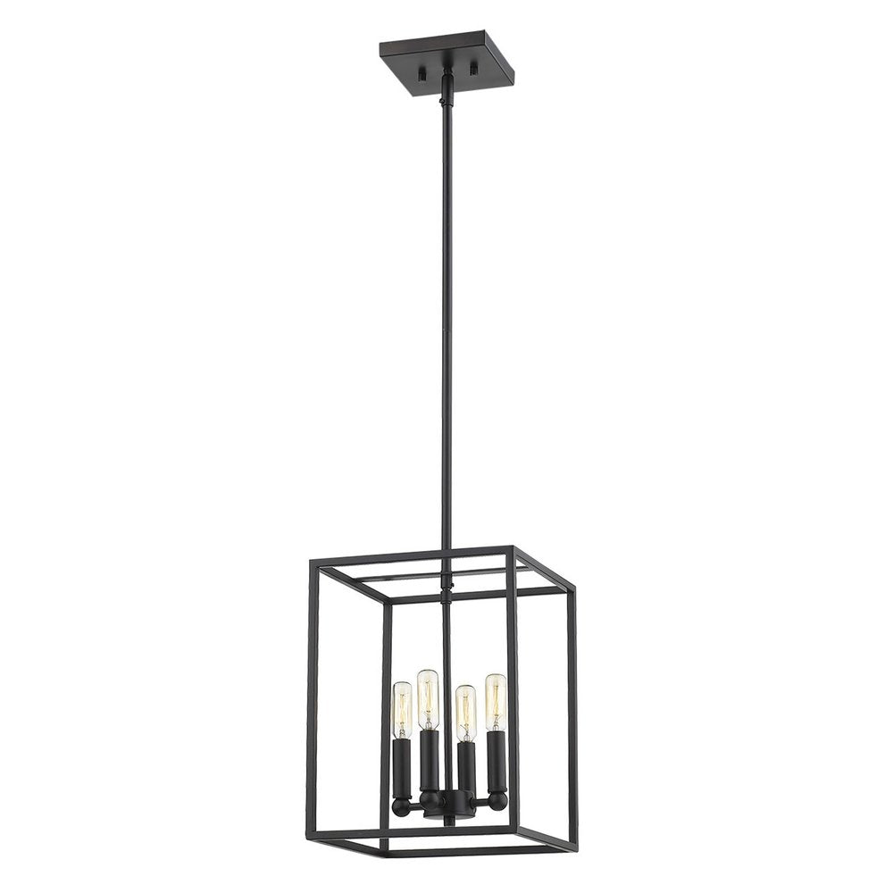 Black Metal Four Light Dimmable Ceiling Light HomeRoots