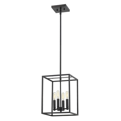 Black Metal Four Light Dimmable Ceiling Light HomeRoots