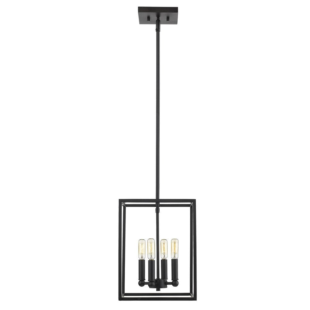 Black Metal Four Light Dimmable Ceiling Light HomeRoots