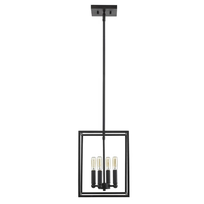 Black Metal Four Light Dimmable Ceiling Light HomeRoots