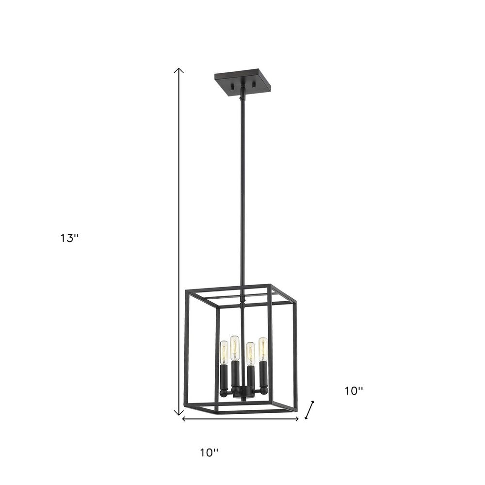 Black Metal Four Light Dimmable Ceiling Light HomeRoots