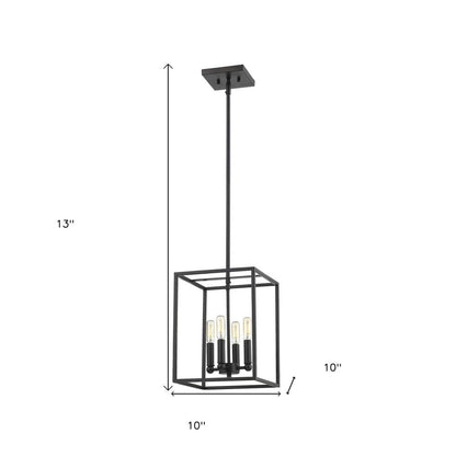 Black Metal Four Light Dimmable Ceiling Light HomeRoots