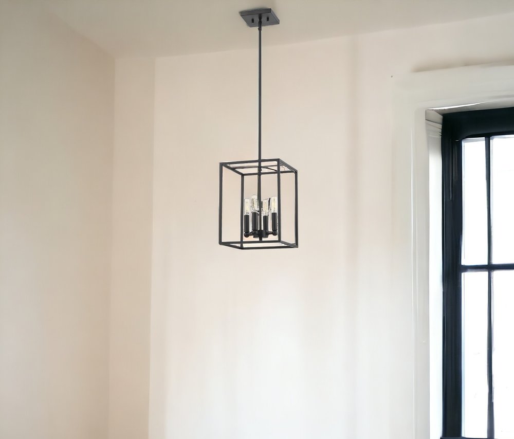 Cobar 4-Light Matte Black Pendant HomeRoots