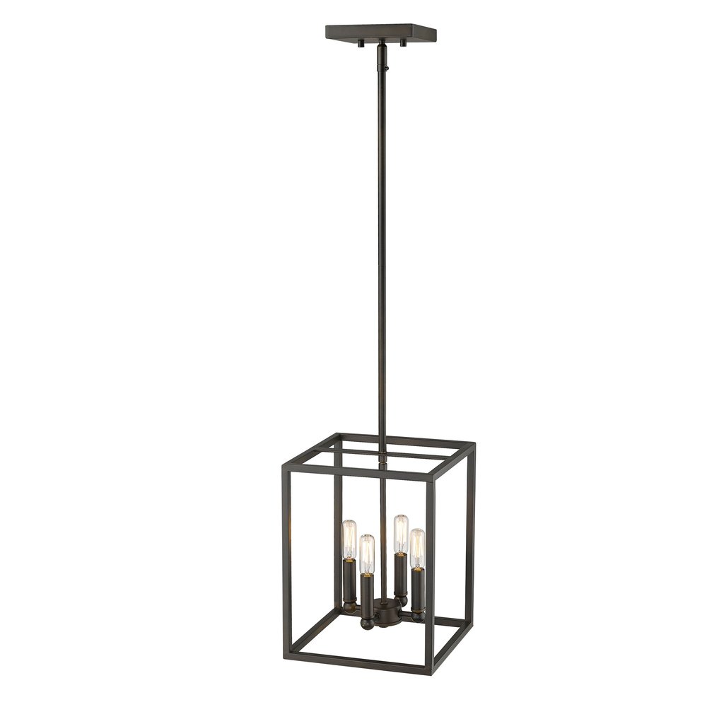 Black Metal Four Light Dimmable Ceiling Light HomeRoots