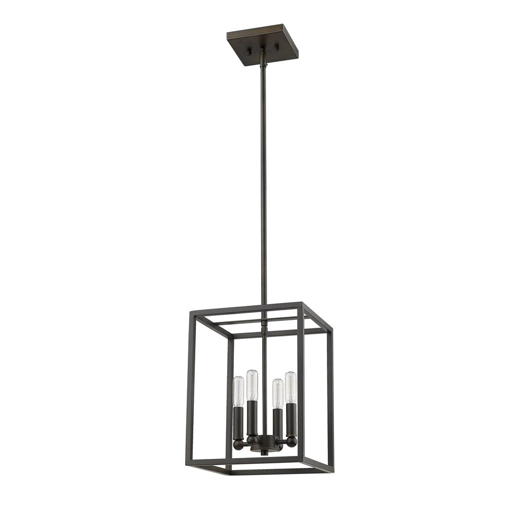 Black Metal Four Light Dimmable Ceiling Light HomeRoots
