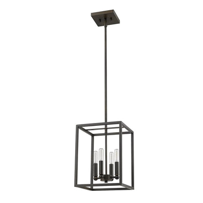 Black Metal Four Light Dimmable Ceiling Light HomeRoots
