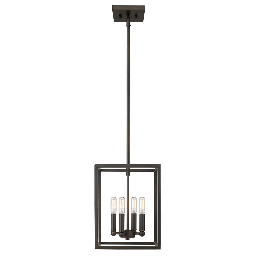 Black Metal Four Light Dimmable Ceiling Light HomeRoots