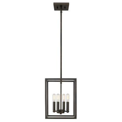 Black Metal Four Light Dimmable Ceiling Light HomeRoots