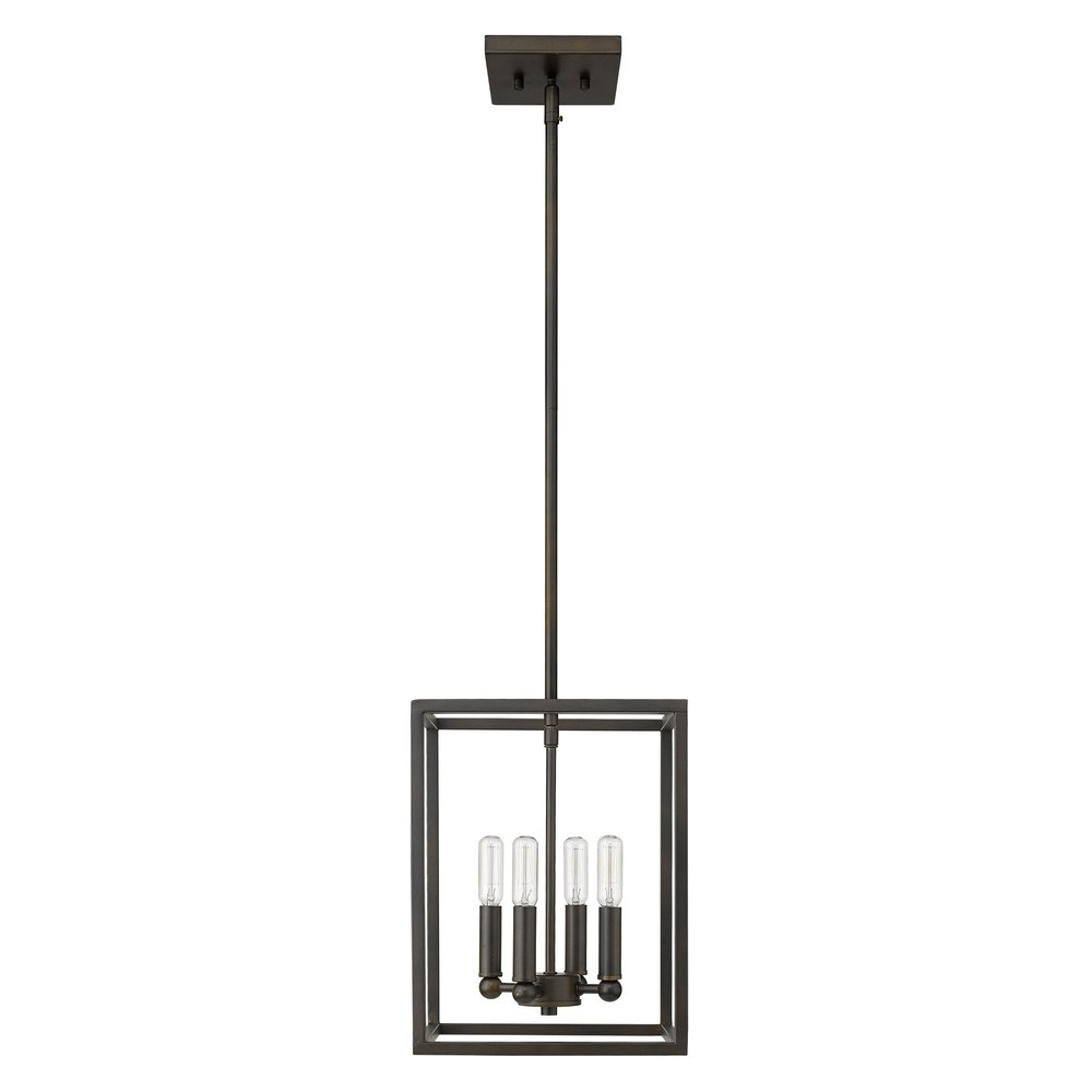 Black Metal Four Light Dimmable Ceiling Light HomeRoots