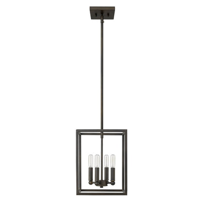 Black Metal Four Light Dimmable Ceiling Light HomeRoots
