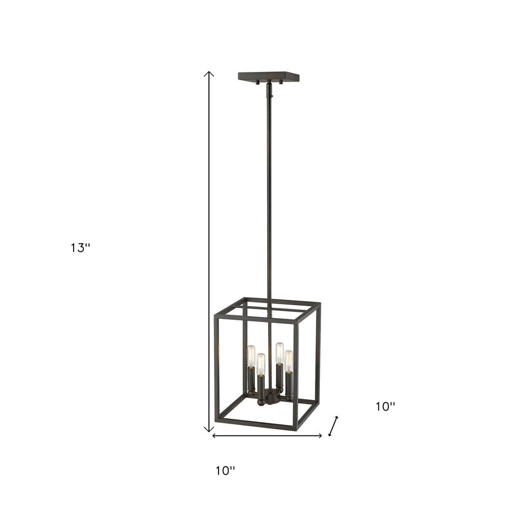 Black Metal Four Light Dimmable Ceiling Light HomeRoots