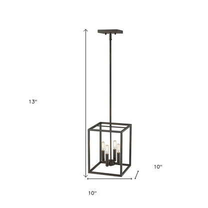 Black Metal Four Light Dimmable Ceiling Light HomeRoots