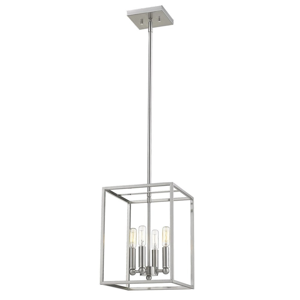 Silver Metal Four Light Dimmable Ceiling Light HomeRoots