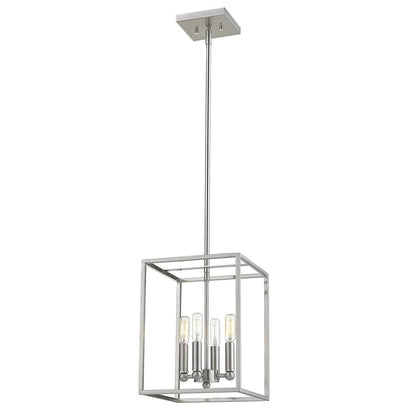 Silver Metal Four Light Dimmable Ceiling Light HomeRoots