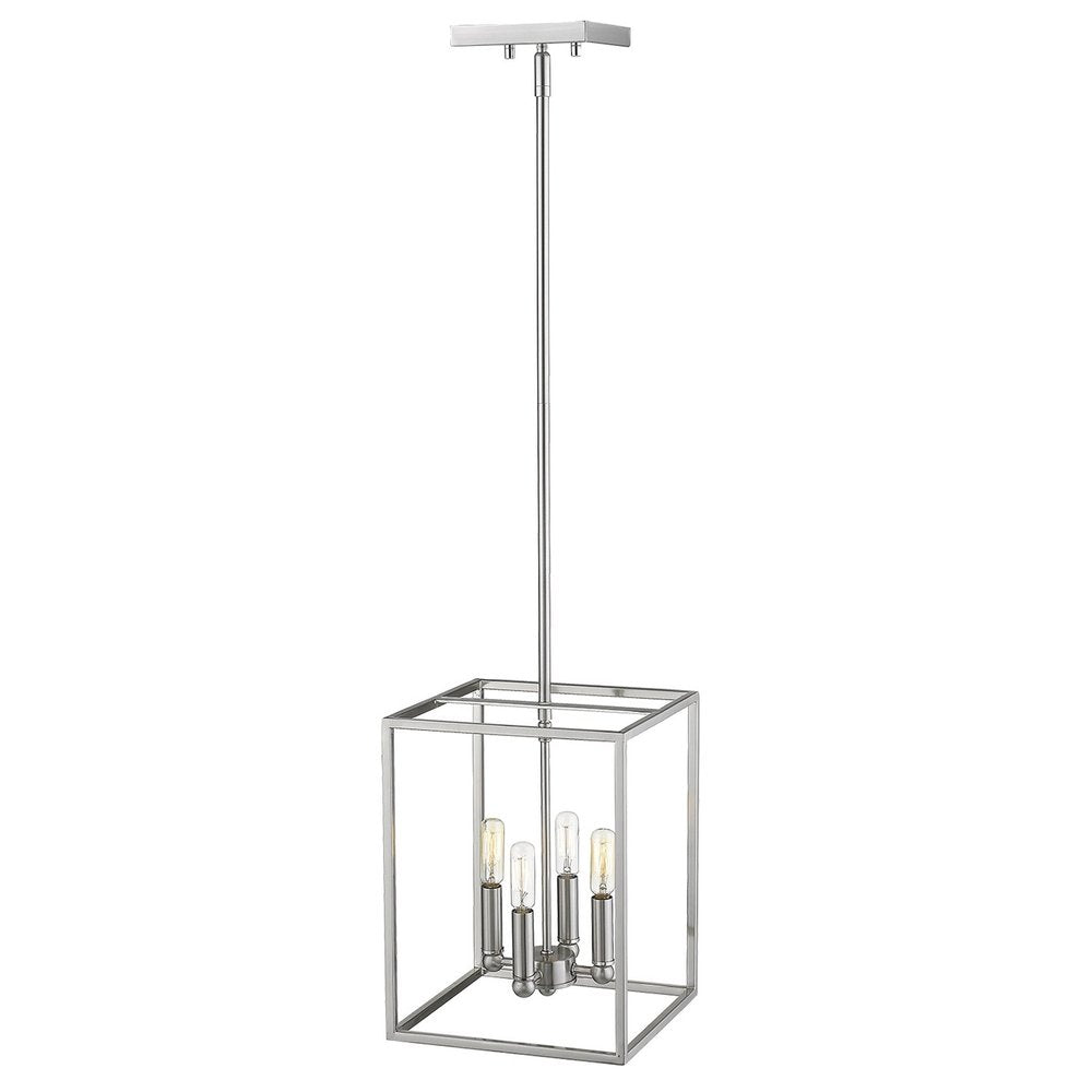 Silver Metal Four Light Dimmable Ceiling Light HomeRoots