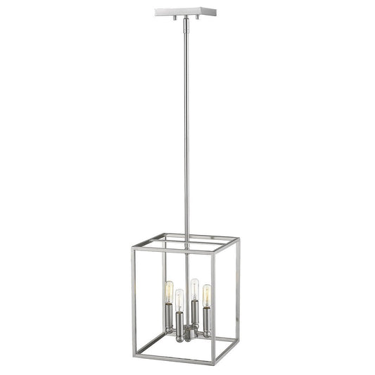 Silver Metal Four Light Dimmable Ceiling Light HomeRoots
