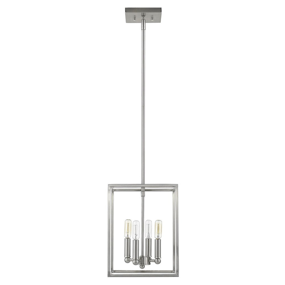 Silver Metal Four Light Dimmable Ceiling Light HomeRoots