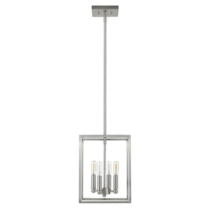 Silver Metal Four Light Dimmable Ceiling Light HomeRoots