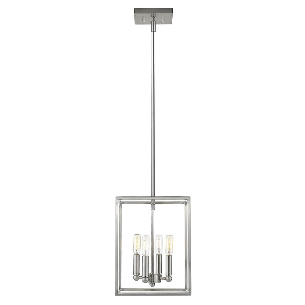 Silver Metal Four Light Dimmable Ceiling Light HomeRoots