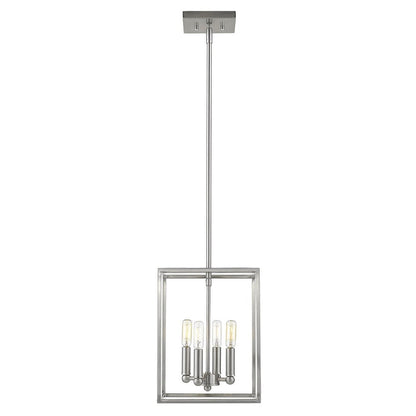Silver Metal Four Light Dimmable Ceiling Light HomeRoots