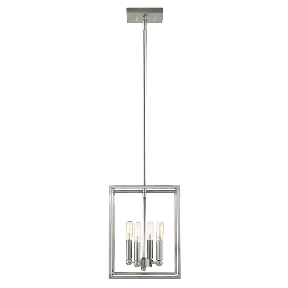 Silver Metal Four Light Dimmable Ceiling Light
