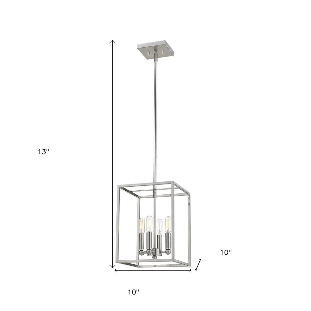 Silver Metal Four Light Dimmable Ceiling Light HomeRoots